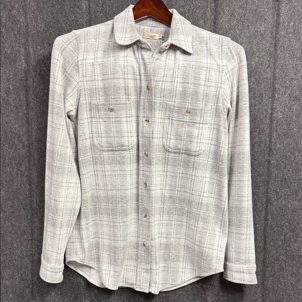 Faherty Gray Plaid Women's Button Down Shirt